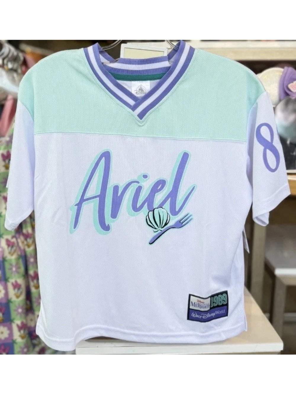 NWT Walt Disney World Ariel Football Jersey Women The Little Mermaid